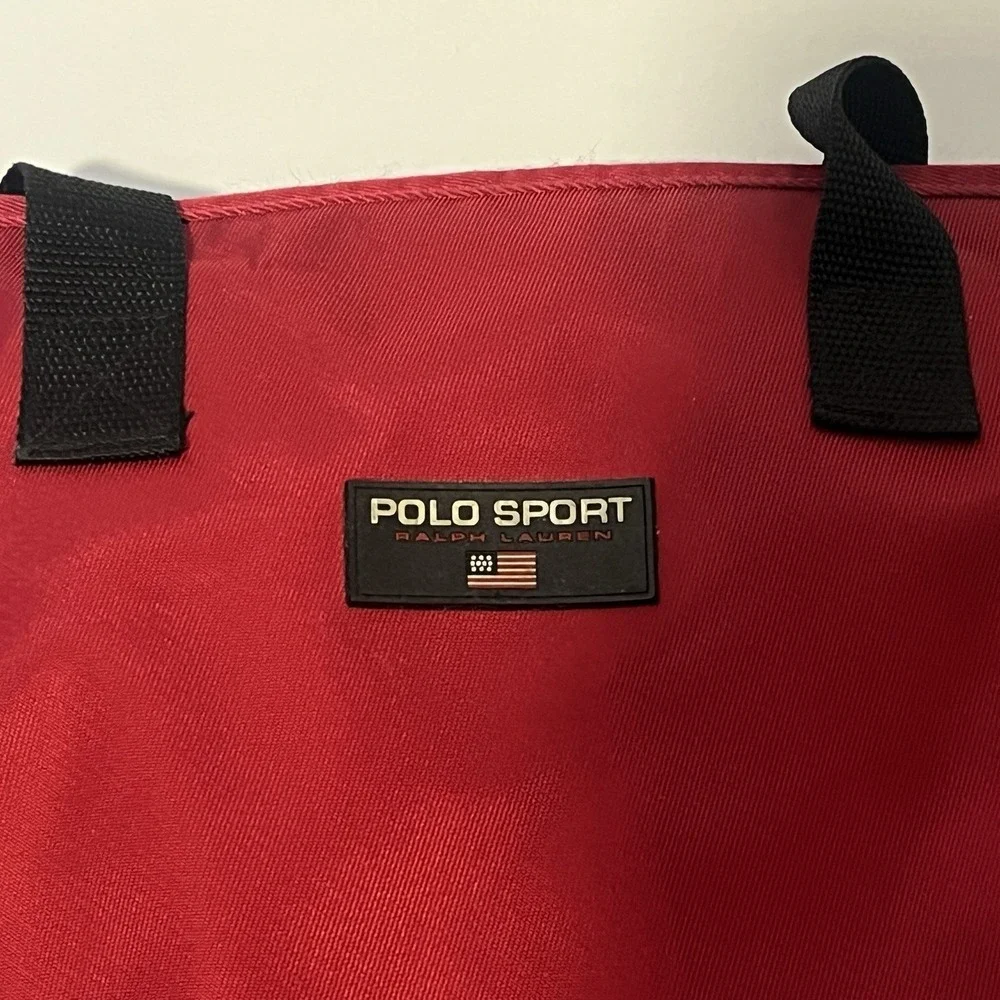 Vintage Polo Sport Ralph Lauren Crossbody Messenger Bag Red Flag‎